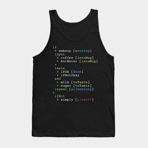 Coffee Coder Tank Top by FTF DESIGNS